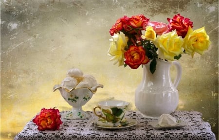 * - flowers, vase, roses, abstract, tulips, photography