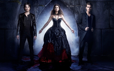 vampire diaries - diaries, girl, vampire, man