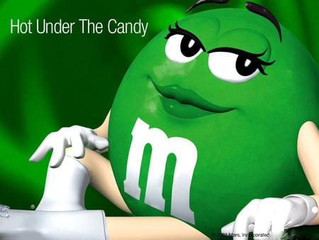 green m&ms - anime, green