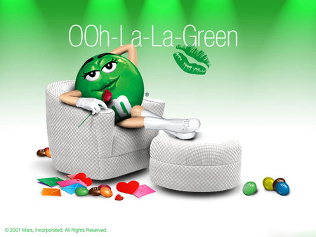 green m&ms - anime, green