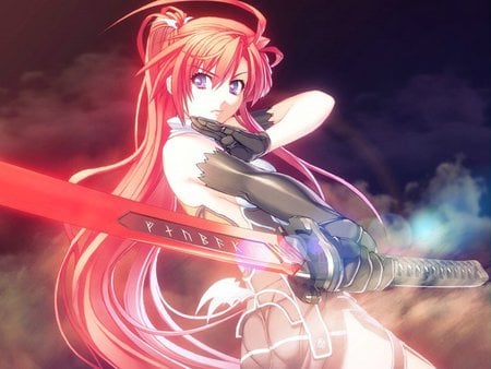 anime girl sword - anime, girls, other