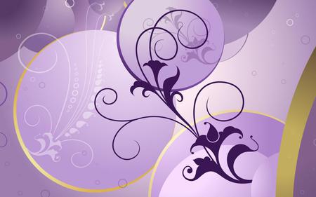 Vector Flower Patterns Purple - flowers, circles, vine, vector, art