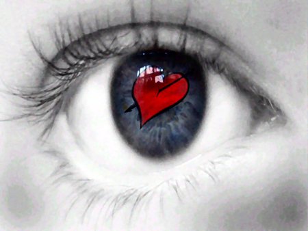 EYE LOVE YOU - face, red, heart, lashes, eye