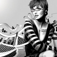 Cool Girl in Black and White