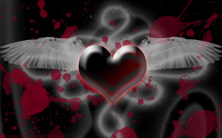 blooming dark angel - dark angel, magic, hearts