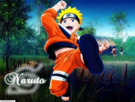 JUMPING NARUTO - anime, naruto, konaha, kid naruto, happy