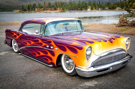 1954 Buick - classic, flames, gm, whitewalls