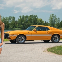 Maria Ryabushkina and a '69 Mustang Shelby GT500