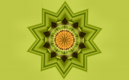 Green Mandala FC - wide screen, mandala, high quality, illustration, beautiful, kaleidoscope, artwork, abstract, art, computer graphics, painting