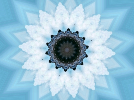 Shades of Blue Mandala - wide screen, mandala, illustration, beautiful, kaleidoscope, artwork, abstract, art, painting