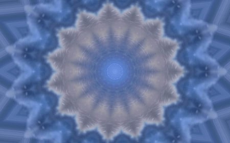 Blue Kaleidoscope - wide screen, illustration, beautiful, kaleidoscope, artwork, painting, abstract, art