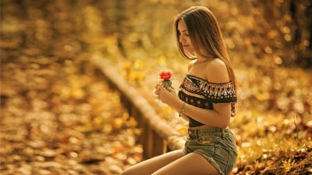 Cowgirl On A Fence. . - girls, women, style, fun, models, fence, female, cowgirl, fashion, outdoors, rose, fantasy, brunettes, western, ranch