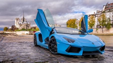 Lamborghini Aventador - lamborghini aventador, lamborghini, car, blue, aventador