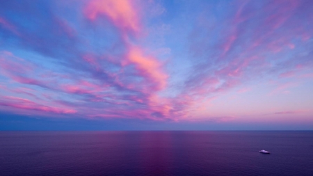 A Sea Cruise At Twilight - nature, twilight, sea, ocean, cruise, sky