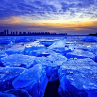 Blue Ice Sunset