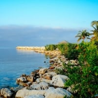 Small Rocky Coast on the Ocean