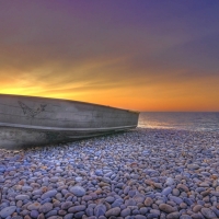 Boat on the Rocky Seaside