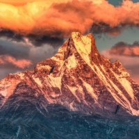 Pink Clouds Above the Mountain Top