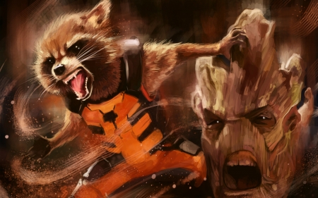 Groot rocket - groot, 2017, galaxy, gaurdians, rocket