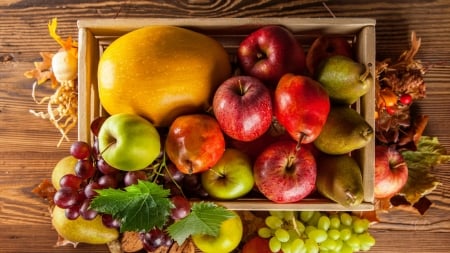 Box of Fruit - pears, grapes, apples, firefox persona theme, fruit