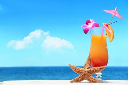 Cocktail on beach - Drink, Tabel, Summer, Tropical