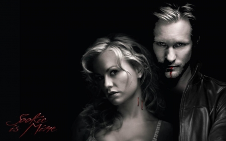 True Blood (TV Series 2008–2014) - actor, poster, tv series, girl, man, actress, vampire, black, fantasy, woman, true blood, couple