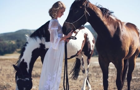 Cowgirl Touch. . - women, fun, female, fashion, dress, models, western, girls, cowgirl, style, outdoors, horses, Rosie Huntington, blondes, ranch