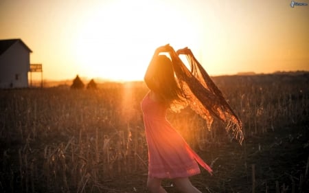 Sunset Cowgirl. . - style, girls, western, women, models, ranch, outdoors, brunettes, cowgirl, fun, female, sunset, fashion