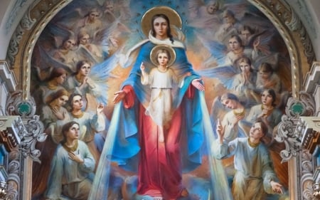 Mother Mary - jesus, child, angels, virgin, mary