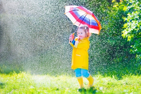 Little girl and an umbrella