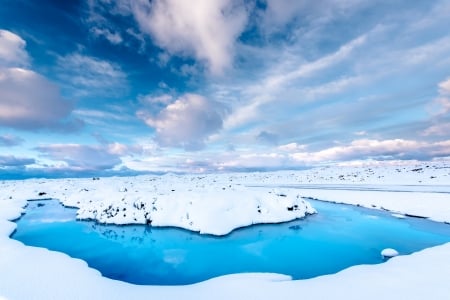 Ocean - clouds, Ocean, water, blue, photography, UHD, snow, landscape, HD, ice, nature, clear, 4K, sky