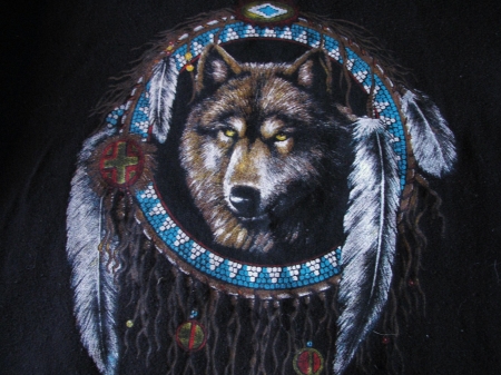 Wolf in Dreamcatcher - For Melissa - catcher, wolf, wild, dream