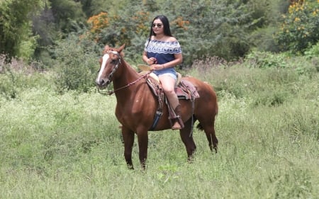 Quite Ride. . - style, girls, western, women, models, ranch, outdoors, horses, brunettes, cowgirl, fun, female, boots, fashion