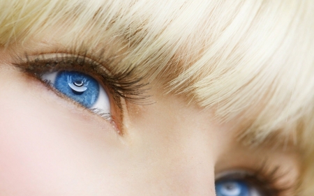 Blue eyes - woman, face, blue, eyes, blonde