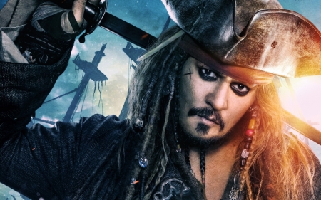 Pirates of the Caribbean: Dead Men Tell No Tales (2017) - hat, pirates of the caribbean, movie, captain, fantasy, poster, man, jack sparrow, actor, disney, johnny depp, dead men tell no tales