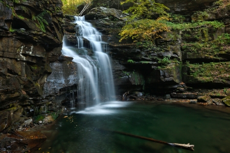 Big Falls in Sullivan County, Pennsylvania - waterfall, pennsylvania, usa, rocks