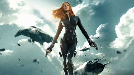 Captain America: The Winter Soldier (2014) - woman, redhead, actress, movie, girl, fantasy, poster, comics, scarlett johansson, redhea, black widow