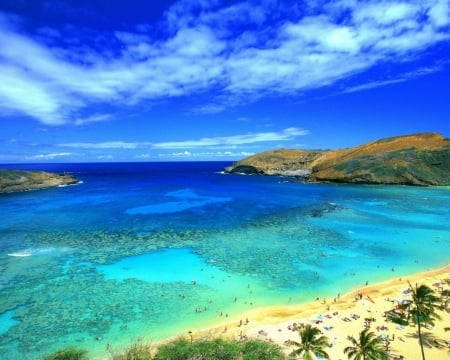 Sandy Beach - clouds, nature, beach, sea, ocean, sand