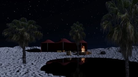 Desert Oasis - cg, desert, 3d, sfrederick2, oasis