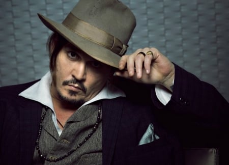 Johnny Depp - hat, black, actor, Johnny Depp, face, man