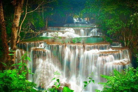 Waterfalls - forest, nature, thailand, river