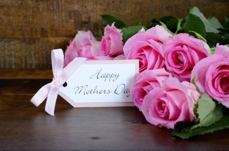 Happy Mother's Day - happy mothers day, bow, roses, mothers day, ribbon, still life, spring