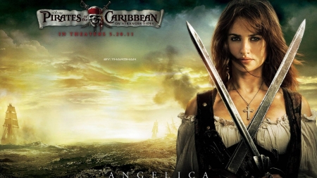 Pirates of the Caribbean: On Stranger Tides (2011) - woman, actress, movie, girl, pirates of the caribbean, penelope cruz, fantasy, poster, on stranger tides, disney, sword