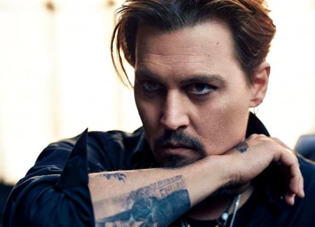 Johnny Depp - tattoo, face, men, hand, actor, johnny depp