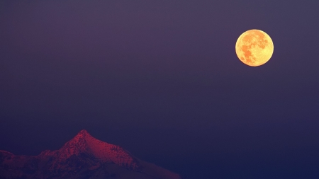 Moonrise - moon, nature, landscape, mountains, wallpaper