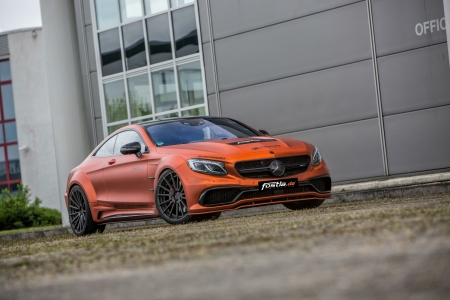 Donâ€™t Get Blinded By Fostlaâ€™s Orange Chrome Wrap On The Mercedes-AMG S 63 - orange, black rims, benz, wrap