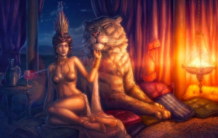 Woman and Tiger