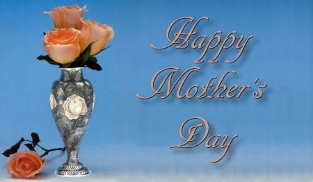 Bouquet Roses in Silver Vase - wide screen, may, mother, beautiful, photo, love, occasion, mothers day, holiday, photography