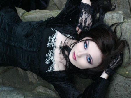 goth girl - fashion, goth, brunette, girl