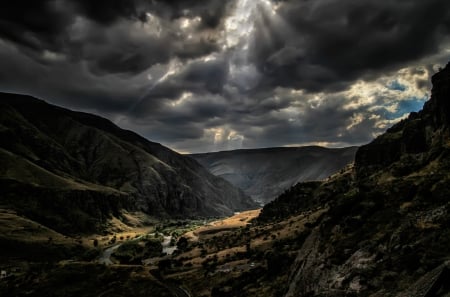 Stormy Day - cloud, storm, black, mountains